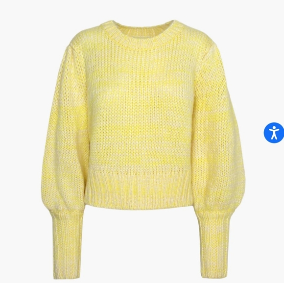 Greylin yellow knit sweater puffy sleeves - Picture 13 of 14